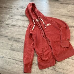 Roots Long Hoodie in Coral Red